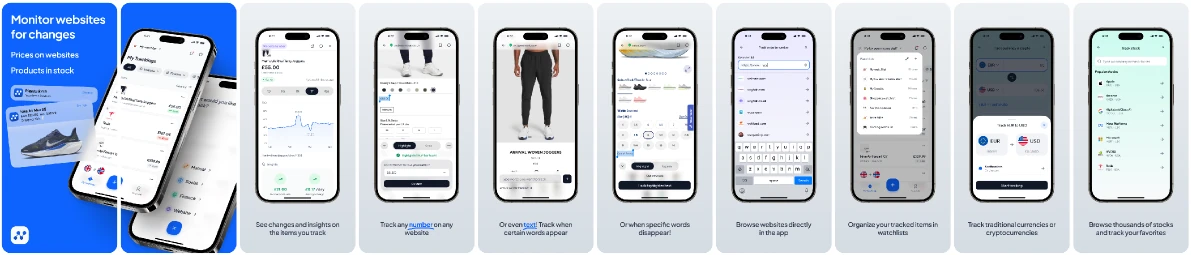 Version A: plain App Store screenshots on light grey