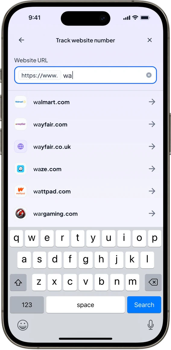 Tracking a website by URL