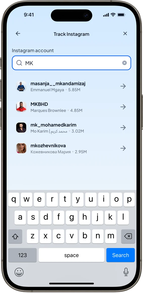 Tracking an Instagram account