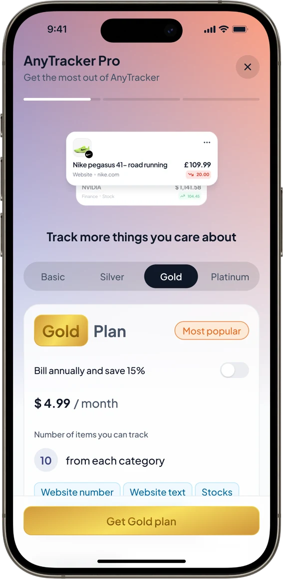 AnyTracker Pro paywall