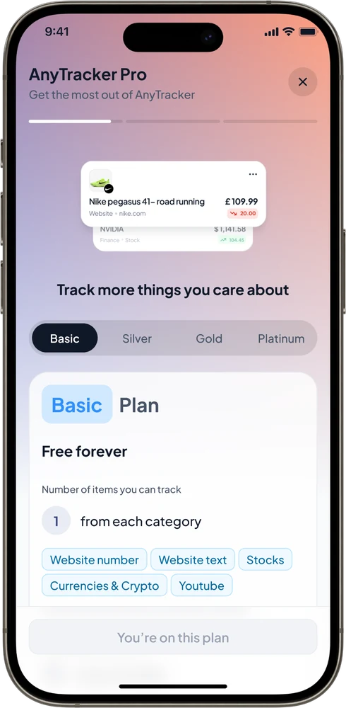 Paywall, Basic plan: free forever, 1 item per category