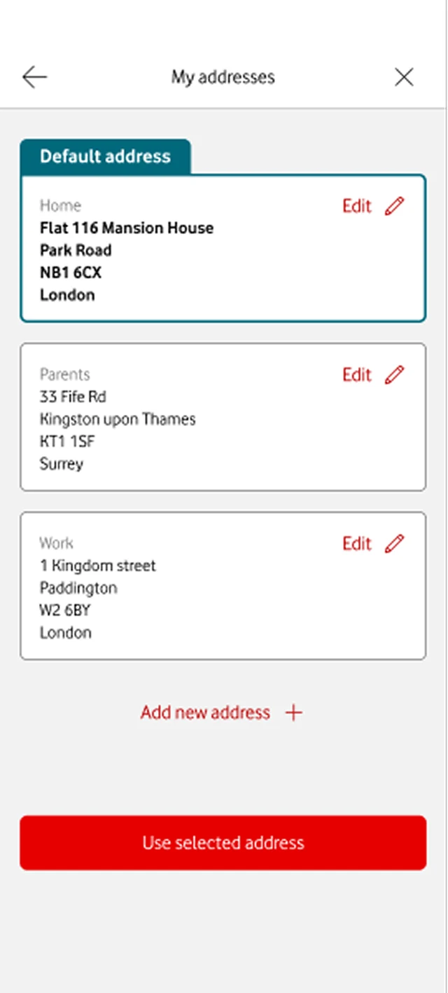 My addresses