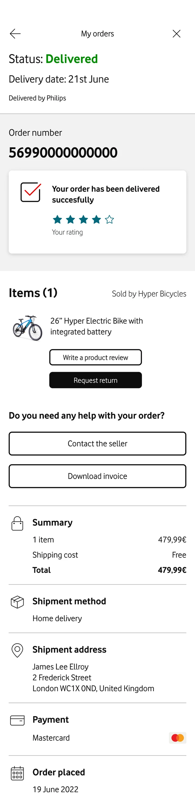 My orders