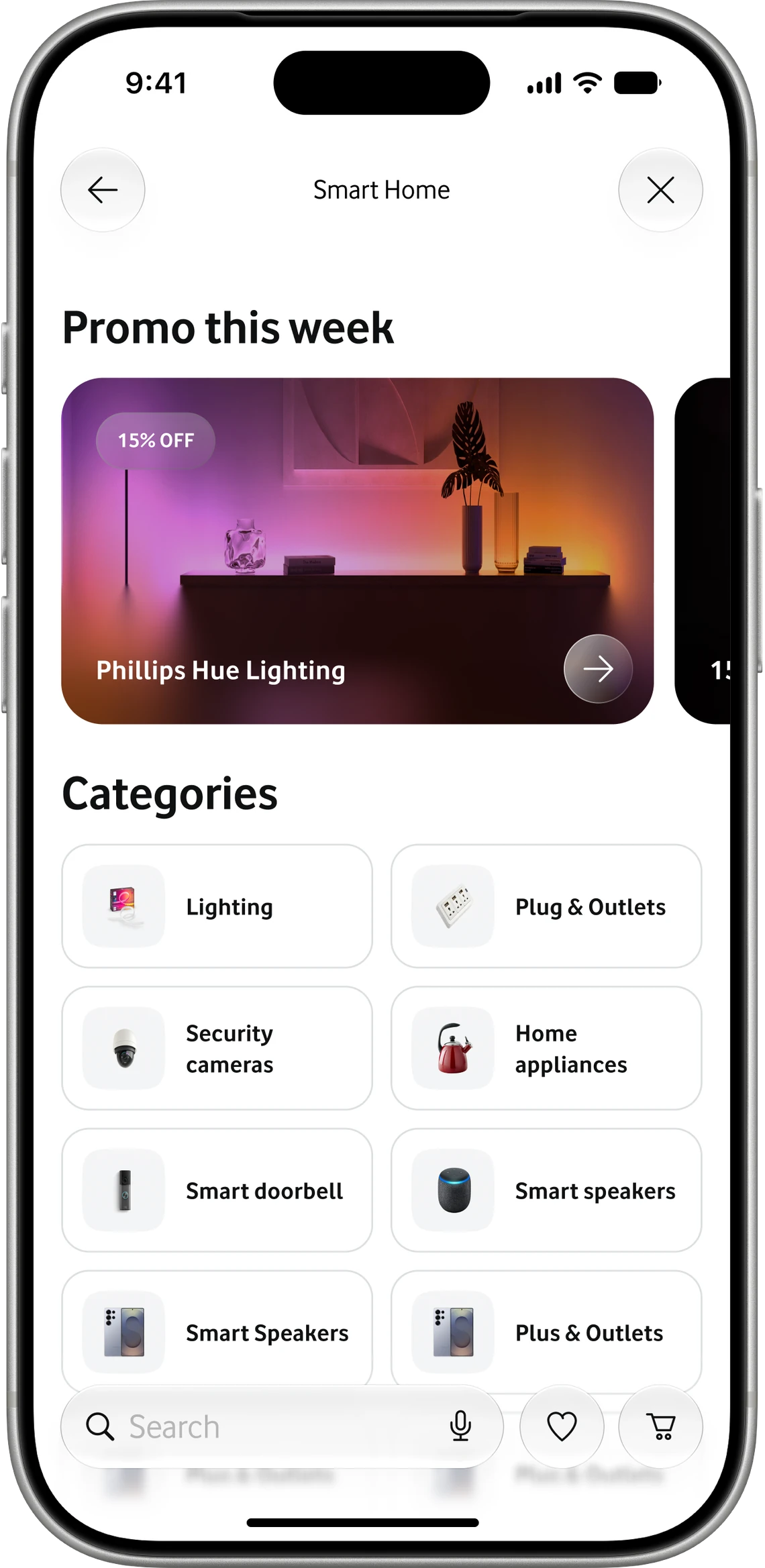 Smart Home shop screen redrawn in Unity