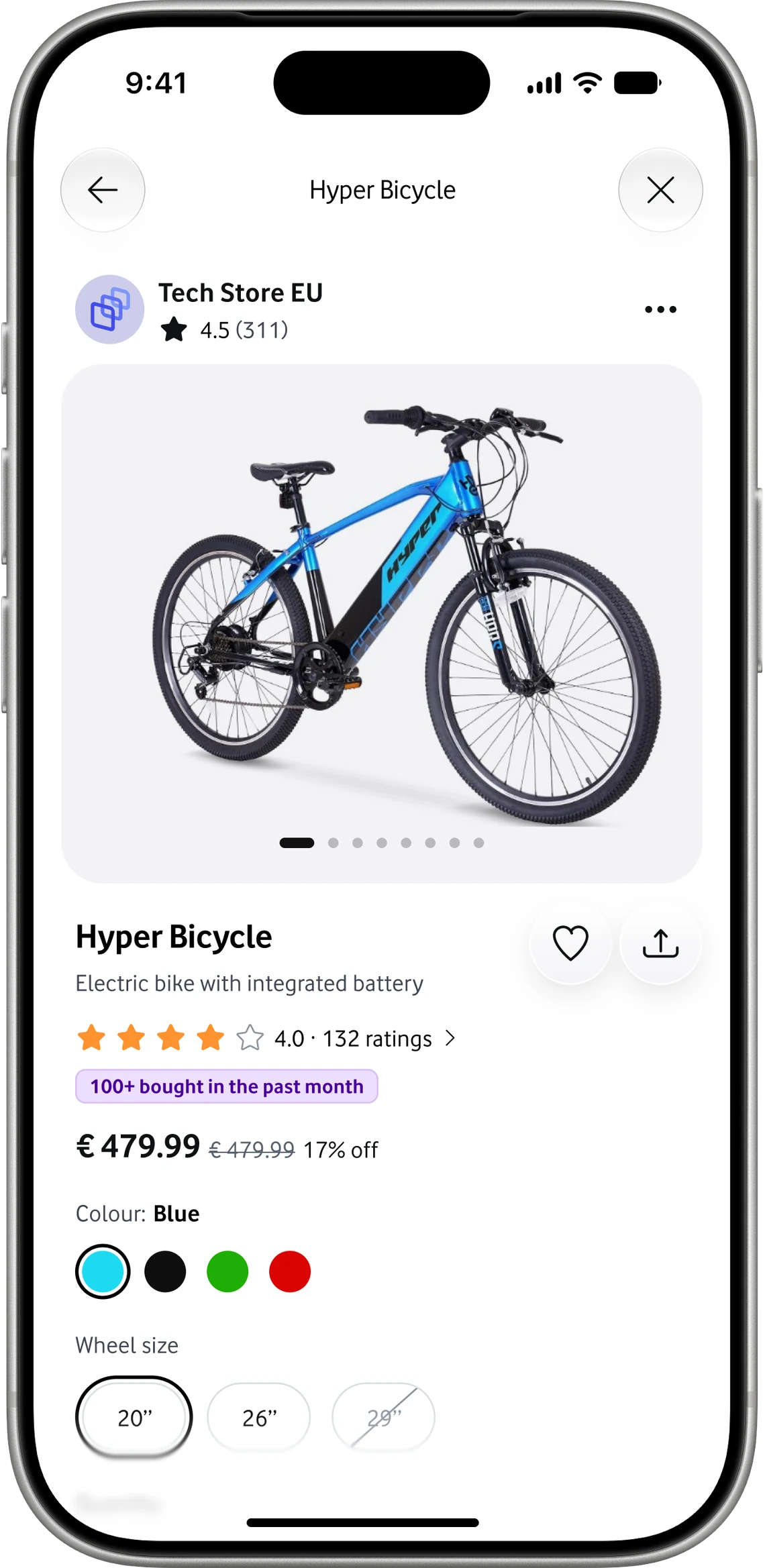 Product page screen redrawn in Unity
